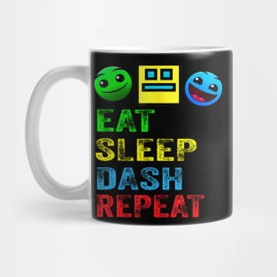 Eat Sleep Dash Repeat Video Game Geometry Video Gamer Mug